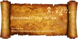 Kecskeméthy Éva névjegykártya