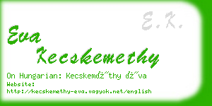 eva kecskemethy business card